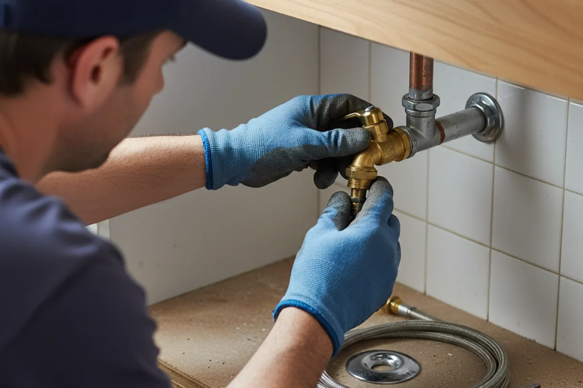 Shutoff valve and fitting work during Emergency Plumbing in Athens
